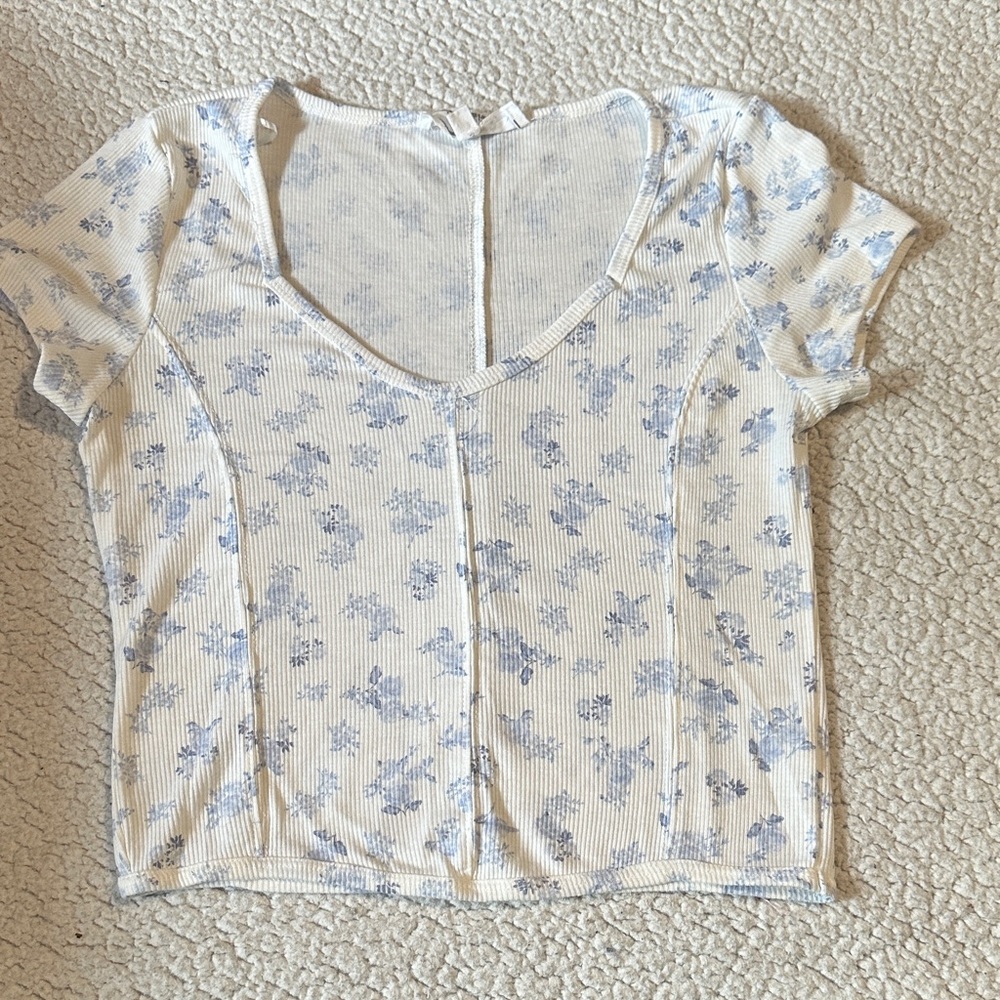 Hippie Rose Blue Floral Blouse